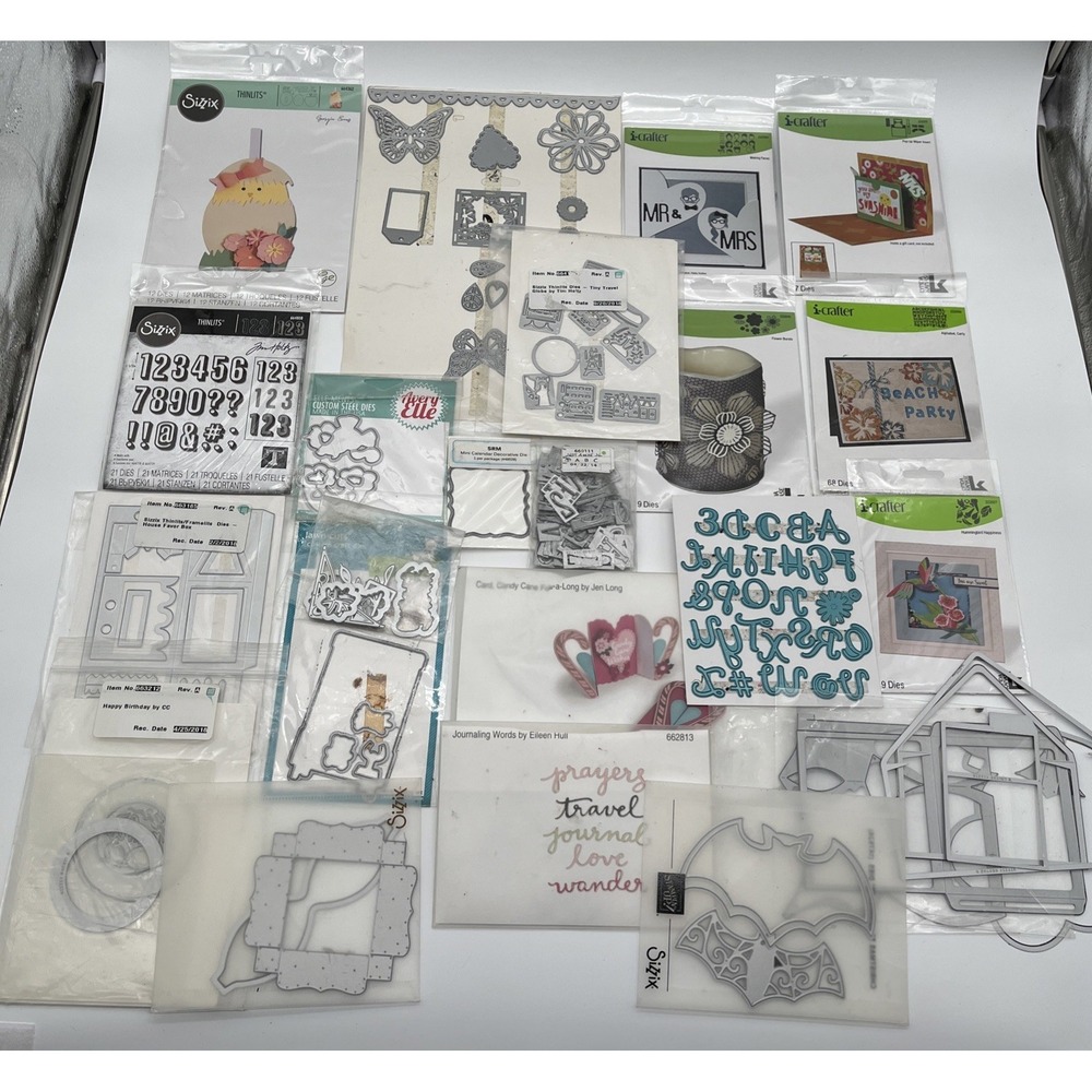 Huge Sizzix I-Crafter Thinlits Cutting Dies Lot Mixed Scrapbooking Card Making